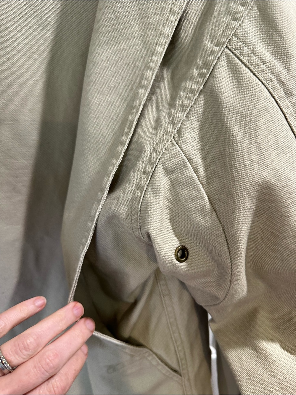 Vintage 1993 L.L.Bean Wool Blanket Lined Barn Coat Canvas Chore Jacket M - Picture 8 of 10